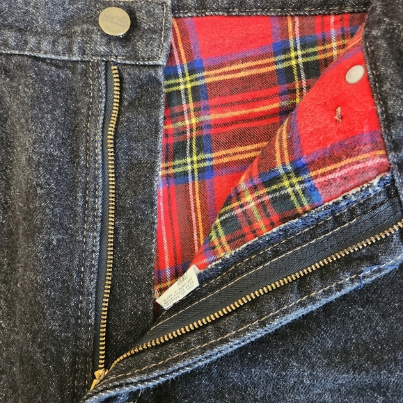 L.L. Bean Jeans L L Bean Black Flannel Lined Mom High Rise 0 Cotton